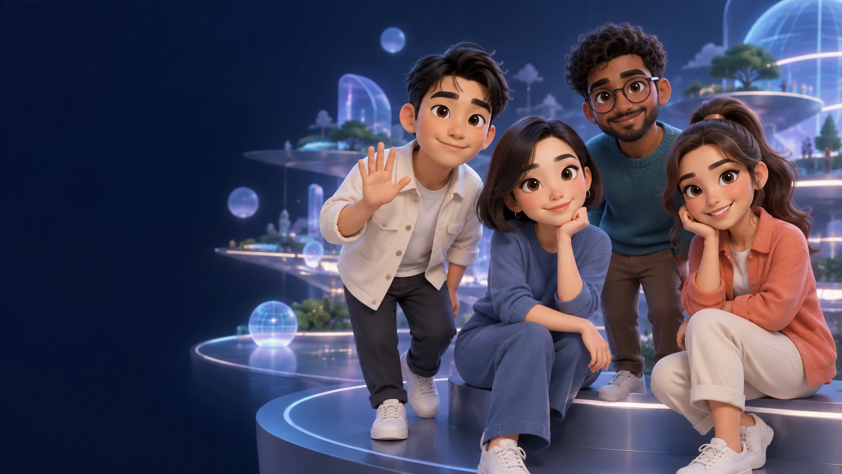 ประสบการณ์ 3D และสื่อโต้ตอบ: ภาพและหน้าจอจำลองใช้เพื่ออธิบายบริการ ไม่ใช่ภาพโครงการหรือข้อมูลของลูกค้า
